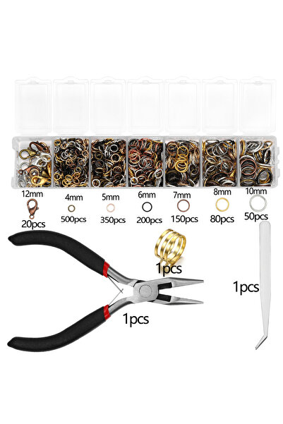 Choice مجموعة مكونة من 1353 قطعة من حلقات القفز المفتوحة ومشابك جراد البحر مع...