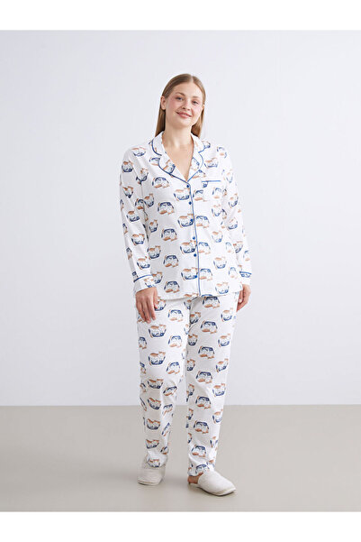 LC Waikiki Create Your Style from Uzg Store |   Shirt Collar Printed Women's Pajama Set