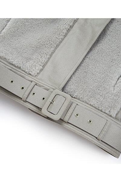 Twist Artificial Fur and Belt Coat