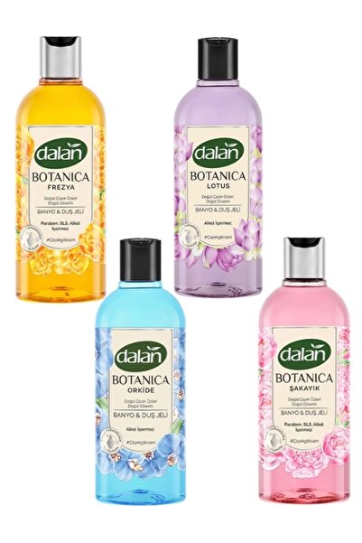 Dalan Doğal Duş Jeli 4 x 500ml Frezya, Orkide, Lotus, Şakayık Çiçekgibisen Ba...