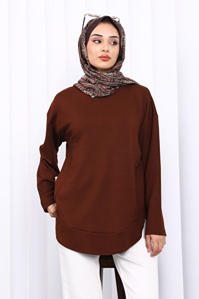 İmajButik Brown Crew Neck Sweat
