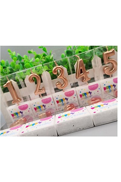 Flippy Cake Candle, Flippy, Number 7 Model, Party, 4.5 x 2.5 cm, Paraffin, Rose Gold