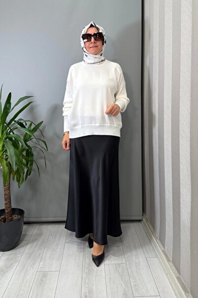 Sentez Luna Satin Flounce Skirt Black 5457