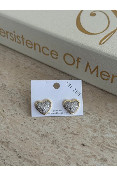 LUXSTONE Zircon Heart Gold Earrings