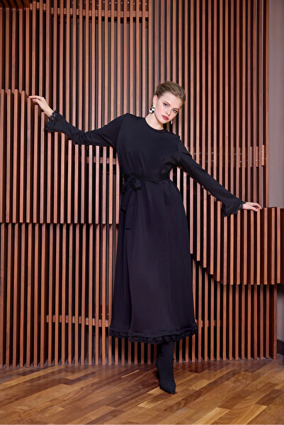 MissWhence Guipure Detailed Dress 38823 Black