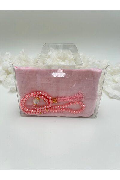 lenagiftworkshop Pink Gift Transparent Bag with Flared Cover and Prayer Beads...