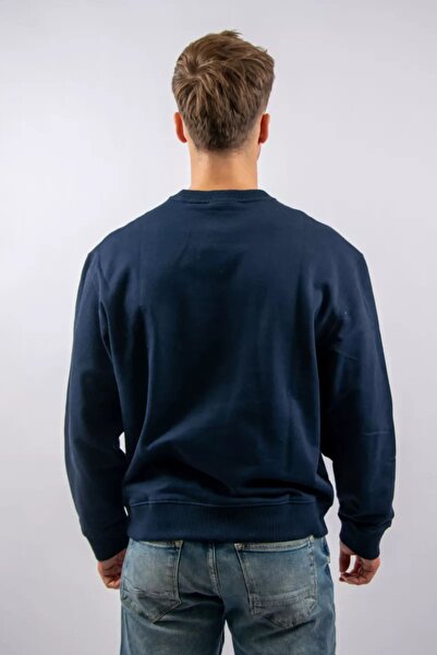 Calvin Klein Erkek Regular Fit Monogram Nakışlı Sweatshirt - Lacivert
