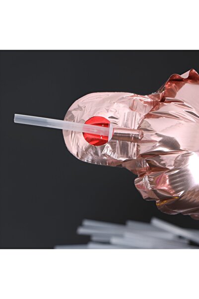 Flippy Foil Balloon Straw — Plastic Inflator Straw 8 cm, Transparent