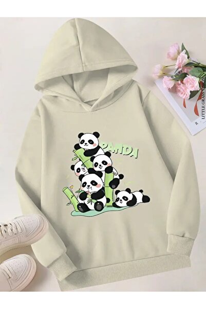 oneagılyazı Χαριτωμένο φούτερ Panda με τύπωμα με κουκούλα