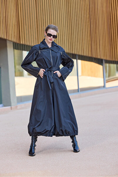 MissWhence Nervür Detailed Top Coat 38506 Black