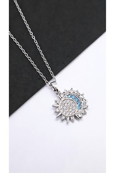 Serenity Moon Sun Single Chain Non-Magnetic Steel Necklace