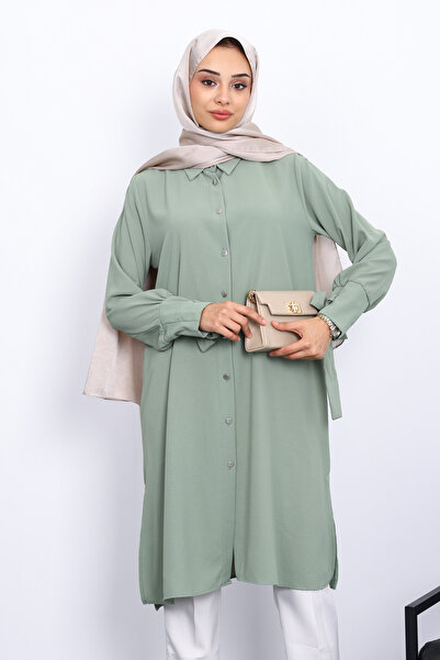 İmajButik Χακί μανίκι δεμένο τουνίκ