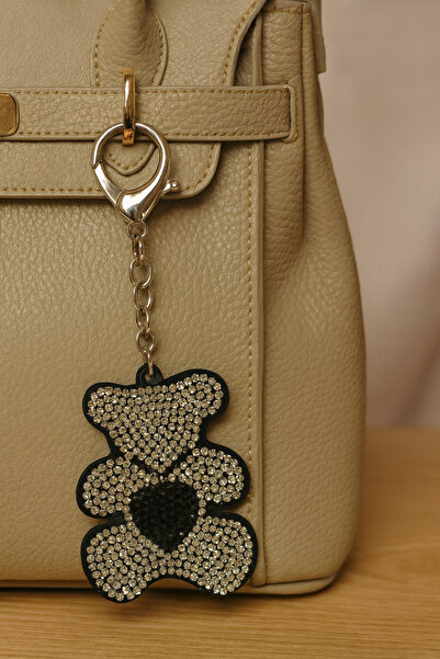 MD Moda Accessories سلسلة مفاتيح على شكل دمية دب من الكريستال