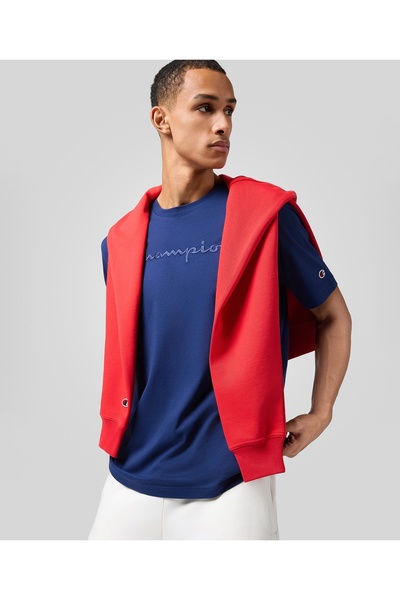 Champion Icons Ss Tee Navy Blue Men's T-Shirt - 220273-Bs567