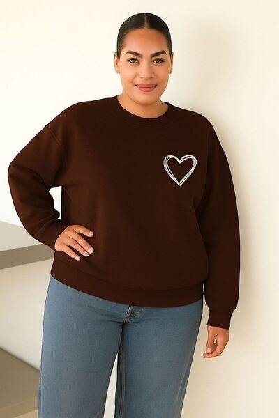 DM DOLCE MORE SWEATSHIRT UNISEX CU 3 FIȘURI, IMPRIMAT CU INIMĂ