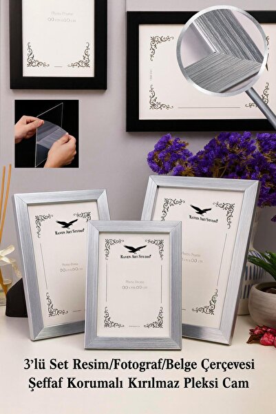 Raven Art Studio Ermitaj 3'lü Set 10cm x 15cm + 13cm x 18cm + 15cm x 21cm Kor...