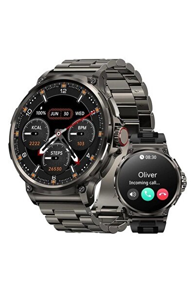 Amaztim Akıllı Saat, Hd Büyük Ekran, 100 Gün Pil Ömrü - Erkekler Için - Siyah