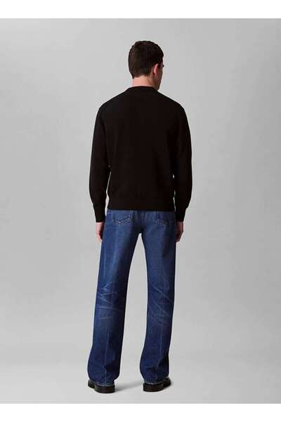 Calvin Klein EU LS COTTON RELAXED CREWNK SWEA Siyah Erkek Kazak
