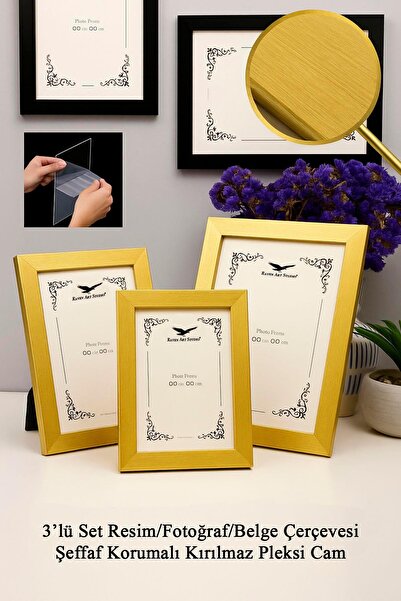 Raven Art Studio Ermitaj 3'lü Set 10cm x 15cm + 13cm x 18cm + 15cm x 21cm Kor...