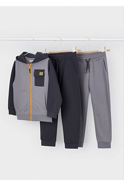MAYORAL Winter Boys' 3-Piece Tracksuit Double Bottom Set - Gray