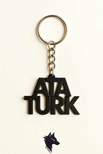 FitVult Μπρελόκ με γραφή ΑΤΑΤΟΥΡΚ, Μπρελόκ ΑΤΑΤΟΥΡΚ, Μαύρο πλαστικό μπρελόκ