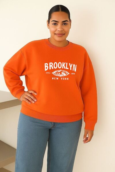 DM DOLCE MORE سترة رياضية كبيرة الحجم للجنسين مطبوعة بنقش بروكلين من القطن ال...