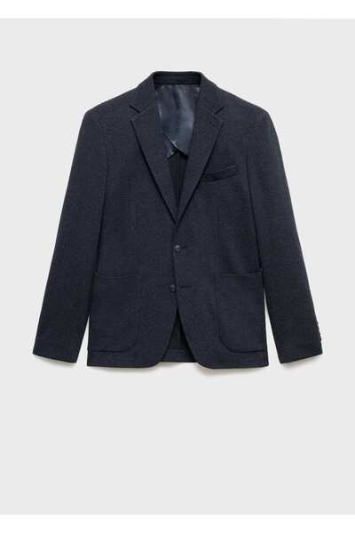 MANGO Man Dar kesim balıksırtı desenli blazer ceket