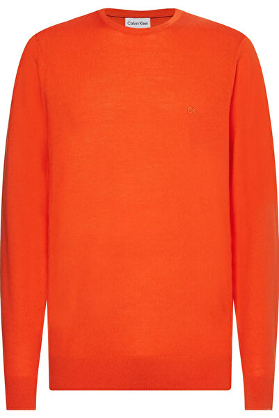 Calvin Klein SUPERIOR WOOL CREW N Erkek Turuncu Kazak