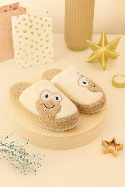 Behtah Kundura Women's House Slippers Plush Sweet Frog Figured Slippers Dowry and Bundle Slippers Do Not Make Noise Thick Sole