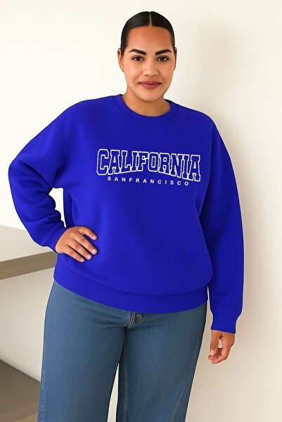 BENROMA سترة رياضية كبيرة الحجم للجنسين مطبوعة بنمط كاليفورنيا من القطن الممش...