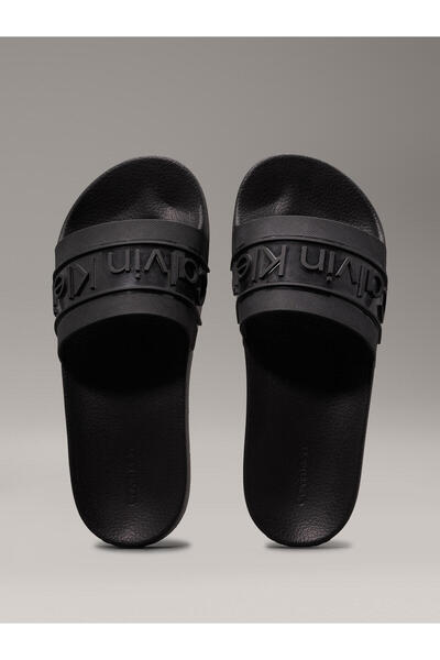 Calvin Klein SLIDE TPU SAFFIANO Kadın Siyah Terlik