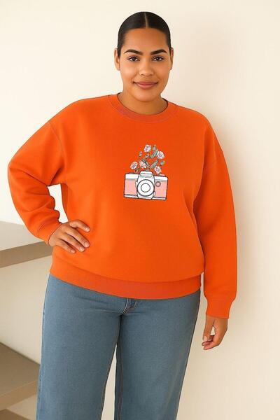 E-ROMA Hanorac unisex de mărime mare, imprimat cu aparatul foto, cu flori din...