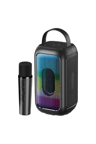 Leader LP121 Rgb Bluetooth USB Aux Fm Radyo Kablosuz Mikrofon Taşınabilir Toplantı Amfisi