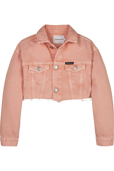Calvin Klein COLOURED CROPPED DEN Kadın Turuncu Kot Ceket