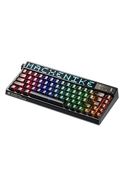 Machenike KT68 Pro Tri-Mode Brown Switch LCD Rgb Siyah Ingilizce Gaming Klavye