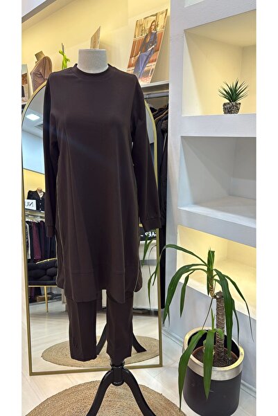 MissWhence Zipper Detailed Tunic 38020 Brown