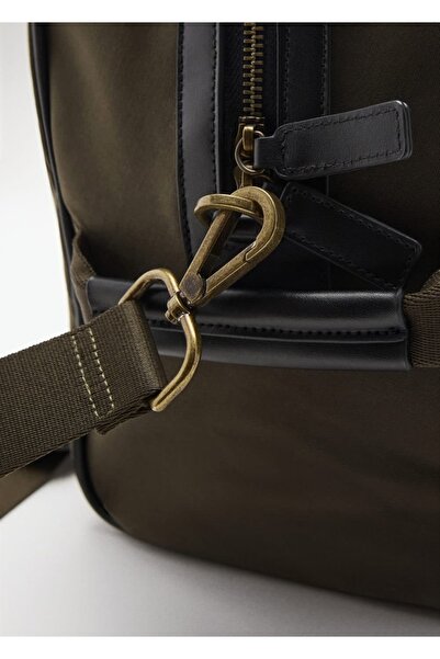 MANGO Man Deri ve pamuklu bowling çanta