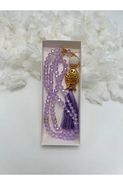 lenagiftworkshop LİLA Çeyizlik Hediyelik Kutulu Kristal Tesbih ( Hac - Umre -...