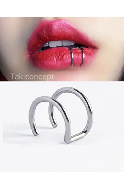 TakıConcept Deliksiz Fake Dudak Piercing Paslanmaz Çelik