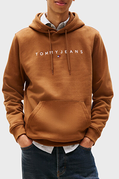 Tommy Jeans Logolu Pamuklu Regular Fit Kapüşonlu Polar Sweat Erkek SWEAT DM0D...