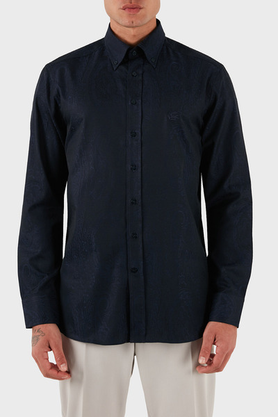 ETRO Jacquard 100% Cotton Regular Fit Button down Collar Shirt Men's Shirt Mrib0004 Aq043 B0065