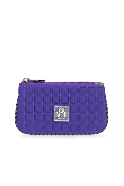 Bilik Deri Scuba Coin Purse Purple Women's Wallet Zi̇p