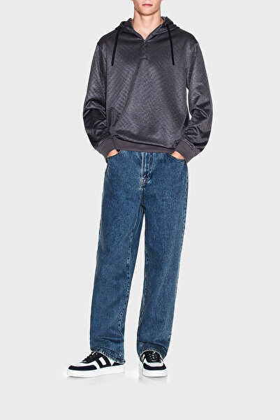 Armani Exchange Cotton Blend Regular Fit Half Zip Hooded Sweat Men's Sweat Xm001355 Af1