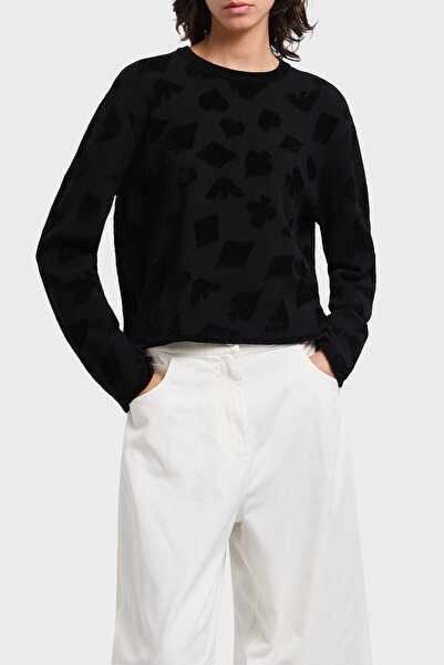 Emporio Armani Jacquard Regular Fit Crew Neck Chenille Sweater Sweater Ew002761 Af19924 Fc008