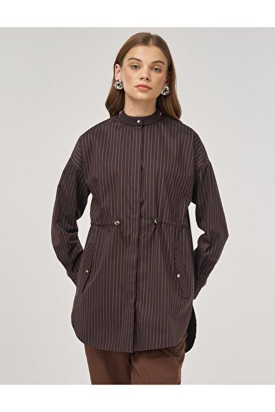 Kayra Hakim Yaka Cotton Tunic Dark