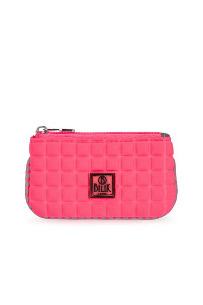 Bilik Deri Scuba Coin Purse Pink Women's Wallet Zi̇p