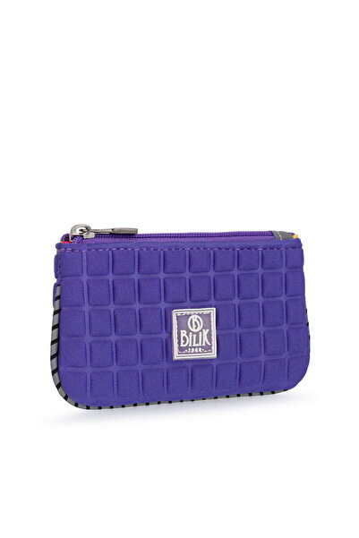 Bilik Deri Scuba Coin Purse Purple Women's Wallet Zi̇p