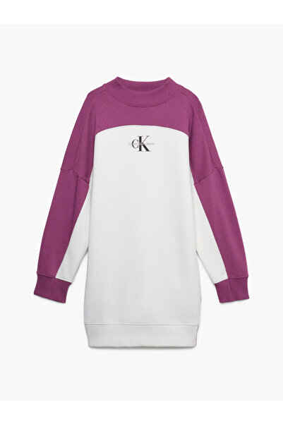 Calvin Klein COLOUR BLOCK HWK DRE Kadın Beyaz Elbise