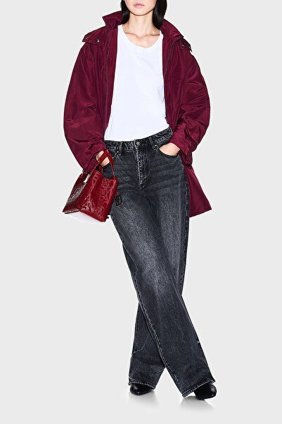 Armani Exchange Cotton Relaxed Fit High Waist Wide Leg Jeans Denim Pants Xw000100 Af16084