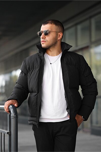 İBOSS MODA New Season Crinkle Fabric Water Repellent Men's Puffer Jacket